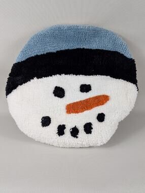 Vintage Snowman Bathroom Toilet Seat Cover Christmas Decor Estate Find